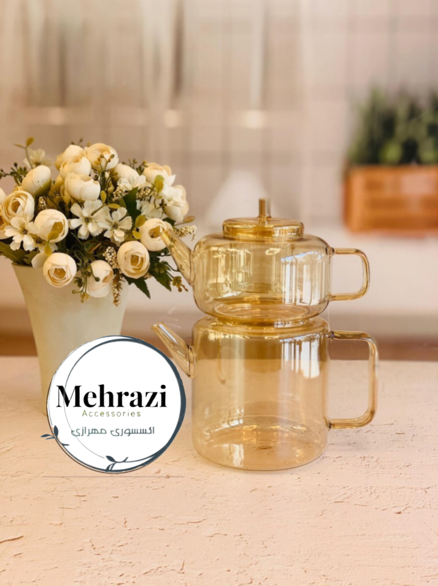 📌 پیرکس -کتری قوری شامپاینی