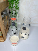بطری شیر شیشه ای تاپ هوم طرح گاوه همراه لیوان