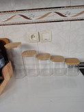 ست 5تای بانکه پیرکس مربع چوبی درب بامبو