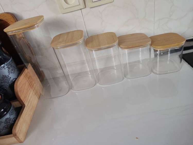 ست 5تای بانکه پیرکس مربع چوبی درب بامبو